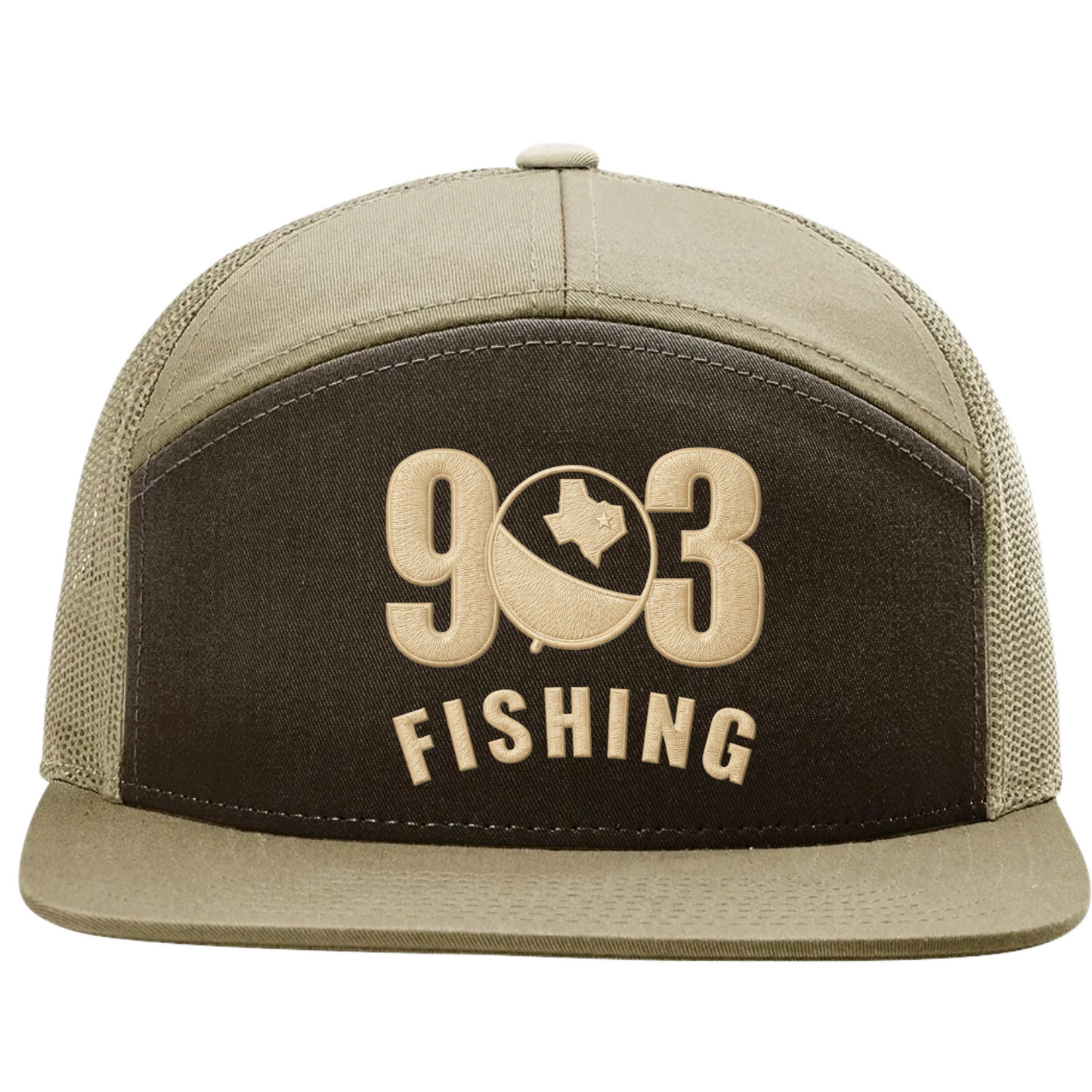 903 Fishing Embroidered 7 Panel Richardson 168 Trucker Cap